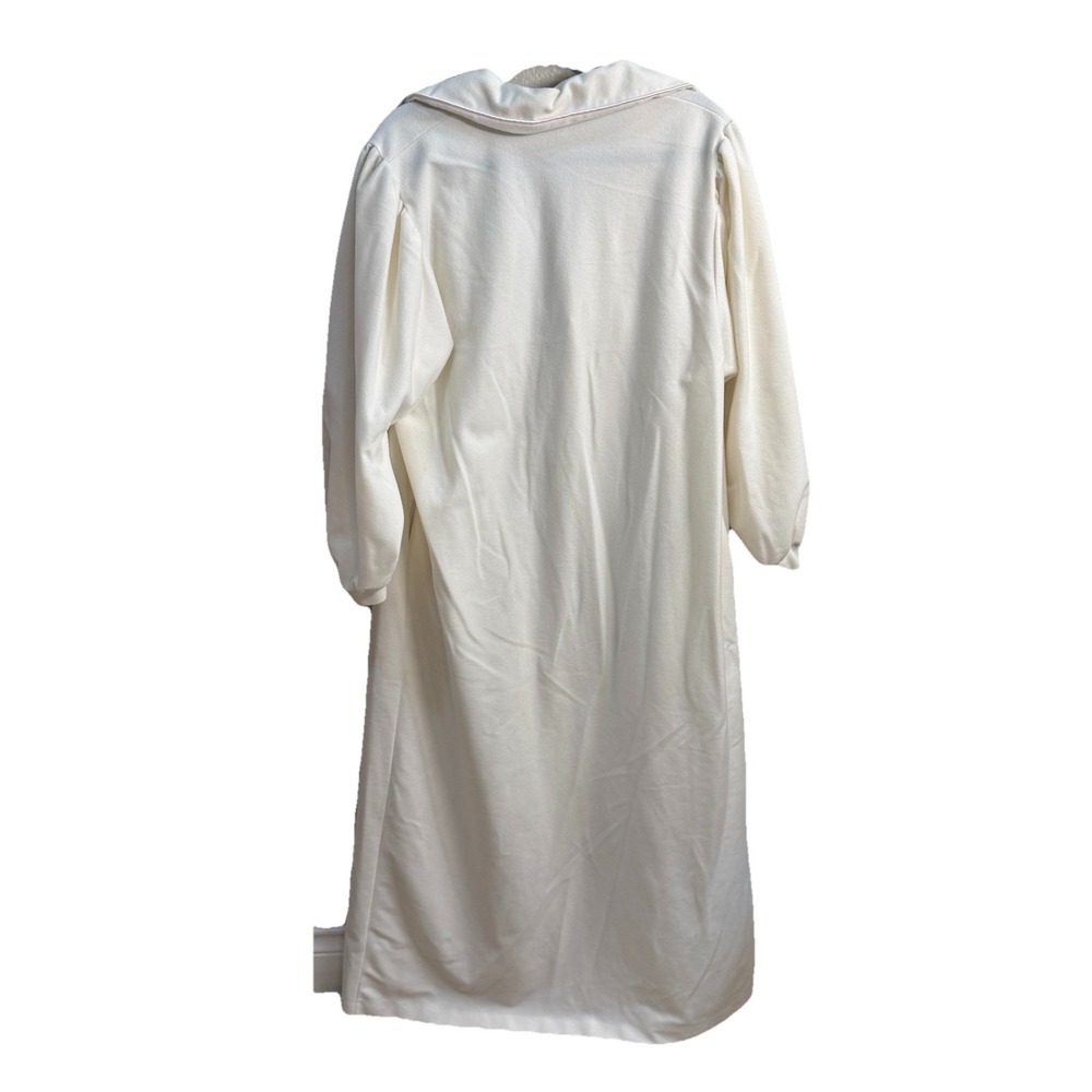 Vintage Sears Apostrophe Sz L Nightgown White Long Sleeve Front‎ Zip Prairiecore - Picture 6 of 7